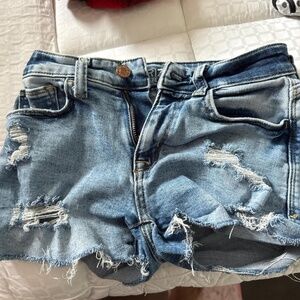 Denim ripped shorts